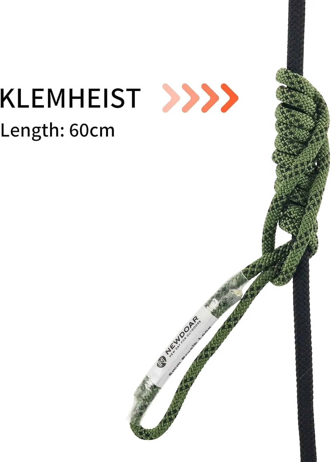 NewDoar 6mm (1/4") Prusik Cord Pre-Sewn 12KN/2700lb Aramid Auto Block Cord High Strength Prusik Arborist Rope for Outdoor Climbing Arborist Rescue Mountaineering-120cm/48''/3pcs