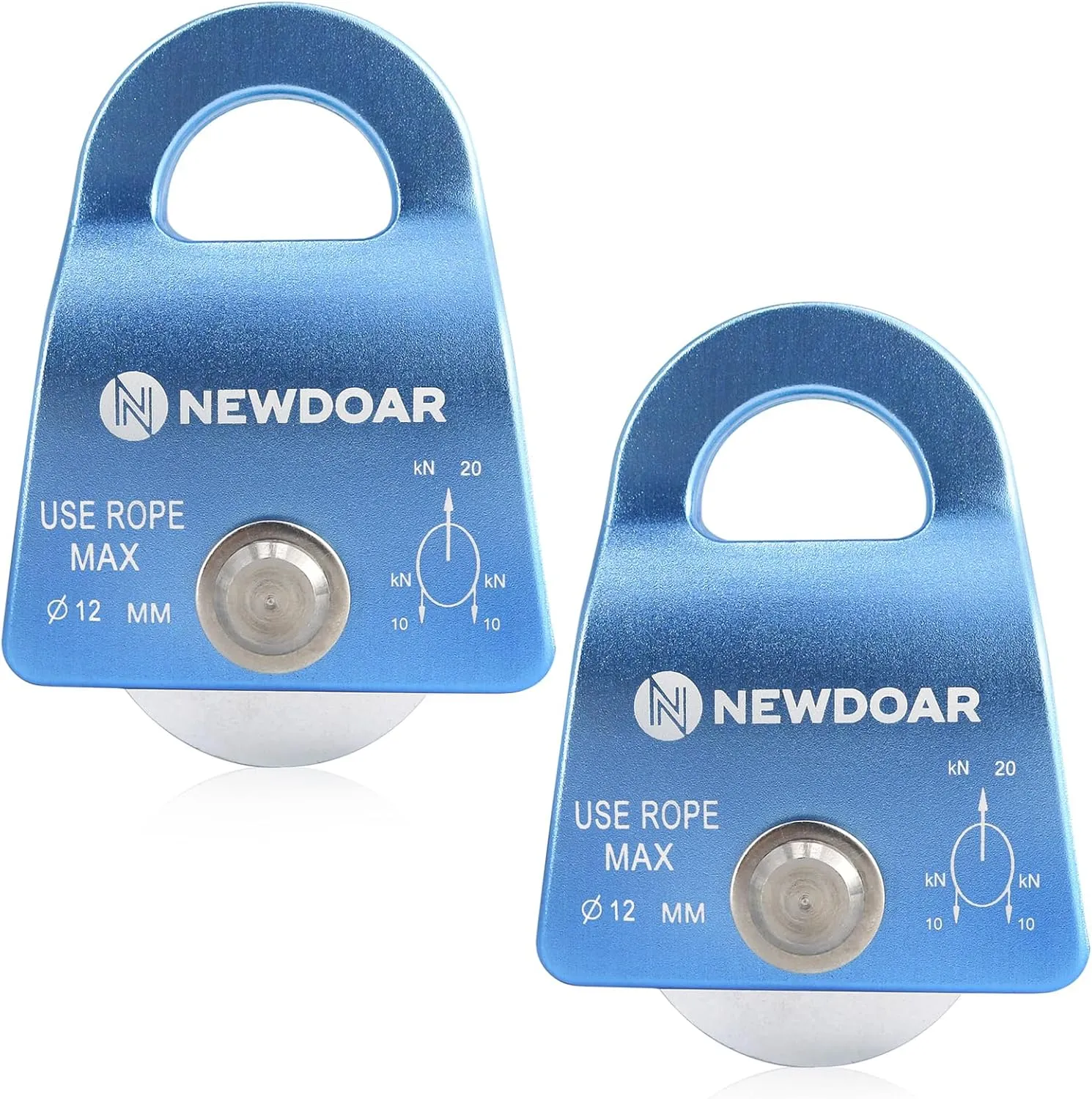 NewDoar Micro Mobile Single Pulley,20kN(4500 lb) Max Rope 1/2in for Rigging Arborist Climbing Rescue,CE Certified