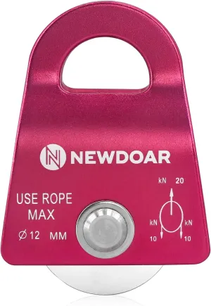 NewDoar Micro Mobile Single Pulley,20kN(4500 lb) Max Rope 1/2in for Rigging Arborist Climbing Rescue,CE Certified