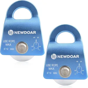 NewDoar Micro Mobile Single Pulley,20kN(4500 lb) Max Rope 1/2in for Rigging Arborist Climbing Rescue,CE Certified