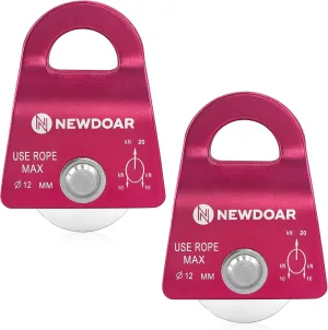 NewDoar Micro Mobile Single Pulley,20kN(4500 lb) Max Rope 1/2in for Rigging Arborist Climbing Rescue,CE Certified
