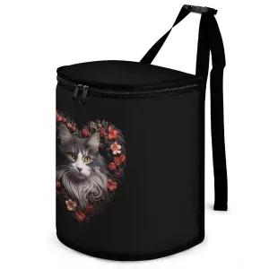Norwegian Forests Cat Heart Car Trash Bag Leakproof Hanging Auto Garbage Can Waterproof Trash Bin Car Accessories