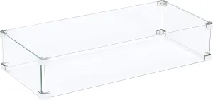 Oakland Living Rectangle 31.5-in X 16.9-in Tempered Glass Fire Table Wind Guard Flame Blocker