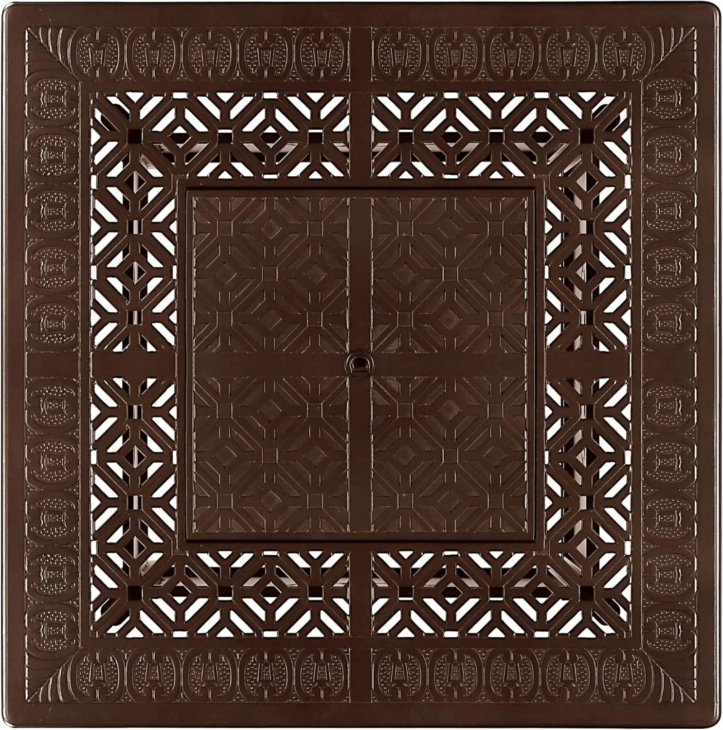 Oakland Living Ronin-FPT-BN Square x 42 in. Aluminum Propane Pit Glass Beads, Two Covers, Lid, 57,000 BTUs in Brown Finish Fire Table