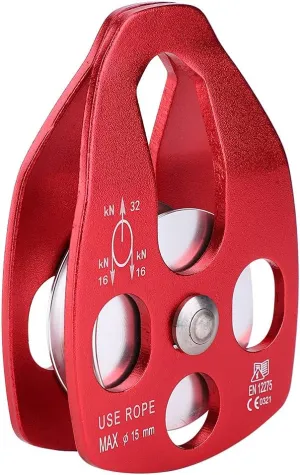 oceanside Climbing Single Wheel Fixed Pulley, High Altitude Climbing Outdoor Portable Aviation Aluminum Side Plate Climbing Single Wheel Fixed Pulley