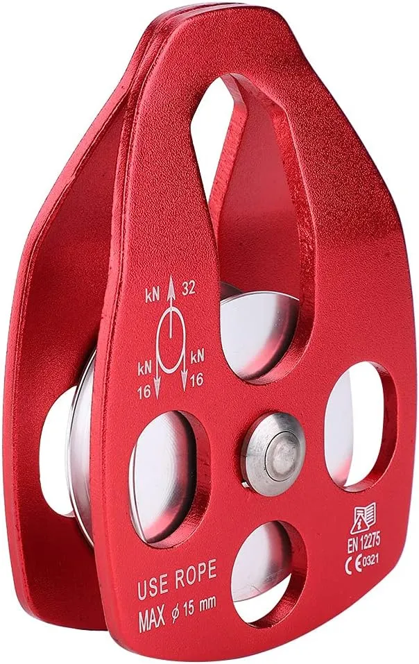 oceanside Climbing Single Wheel Fixed Pulley, High Altitude Climbing Outdoor Portable Aviation Aluminum Side Plate Climbing Single Wheel Fixed Pulley