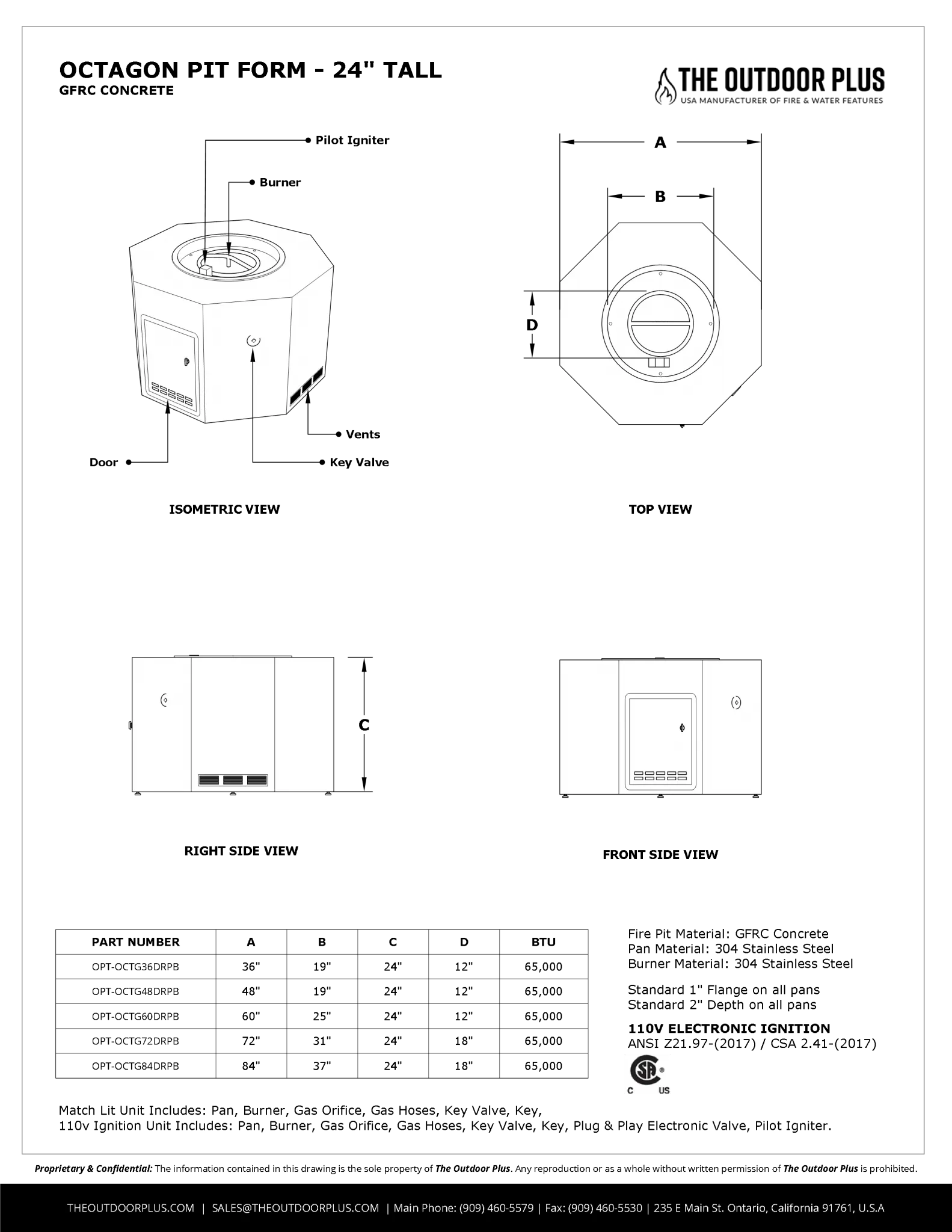Octagon Ready-To-Finish Table Form – 16″ & 24″ Tall - Steel