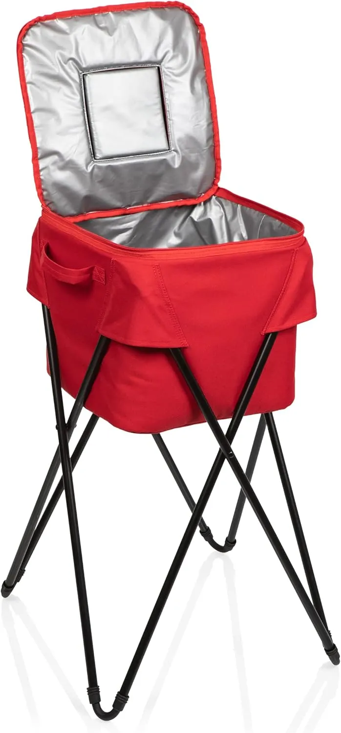 ONIVA - a Picnic Time brand Camping Party Cooler with Stand, Standing Ice Cooler Bag, Leakproof Tub Cooler Stand with Travel Bag