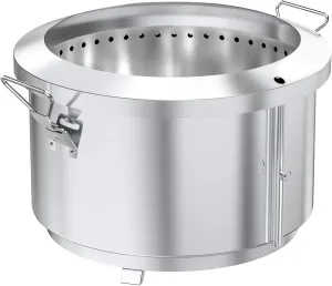 Onlyfire 24 Inch Outdoor Smokeless Fire Pit Stainless Steel Fire Bowl, Portable Wood Burning Stove with Detachable Handles for Backyard Camping
