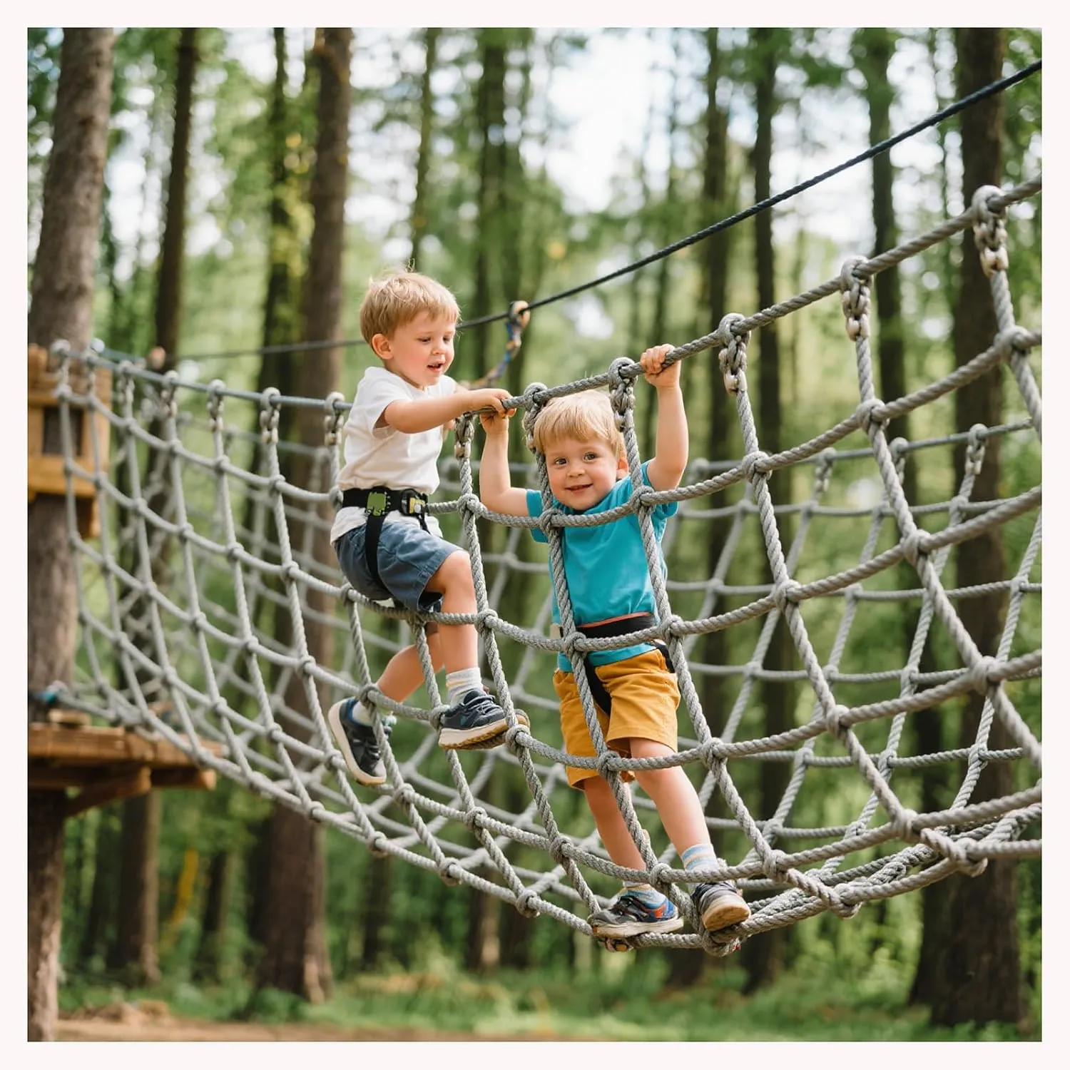 Outdoor Climbing Cargo Net 9.8FTx13.1FT - Playground Safety Net, 0.55 Inch Thick Rope Ladder for, Multifunctional Climbing Frame & Truck Trailer Fence Netting