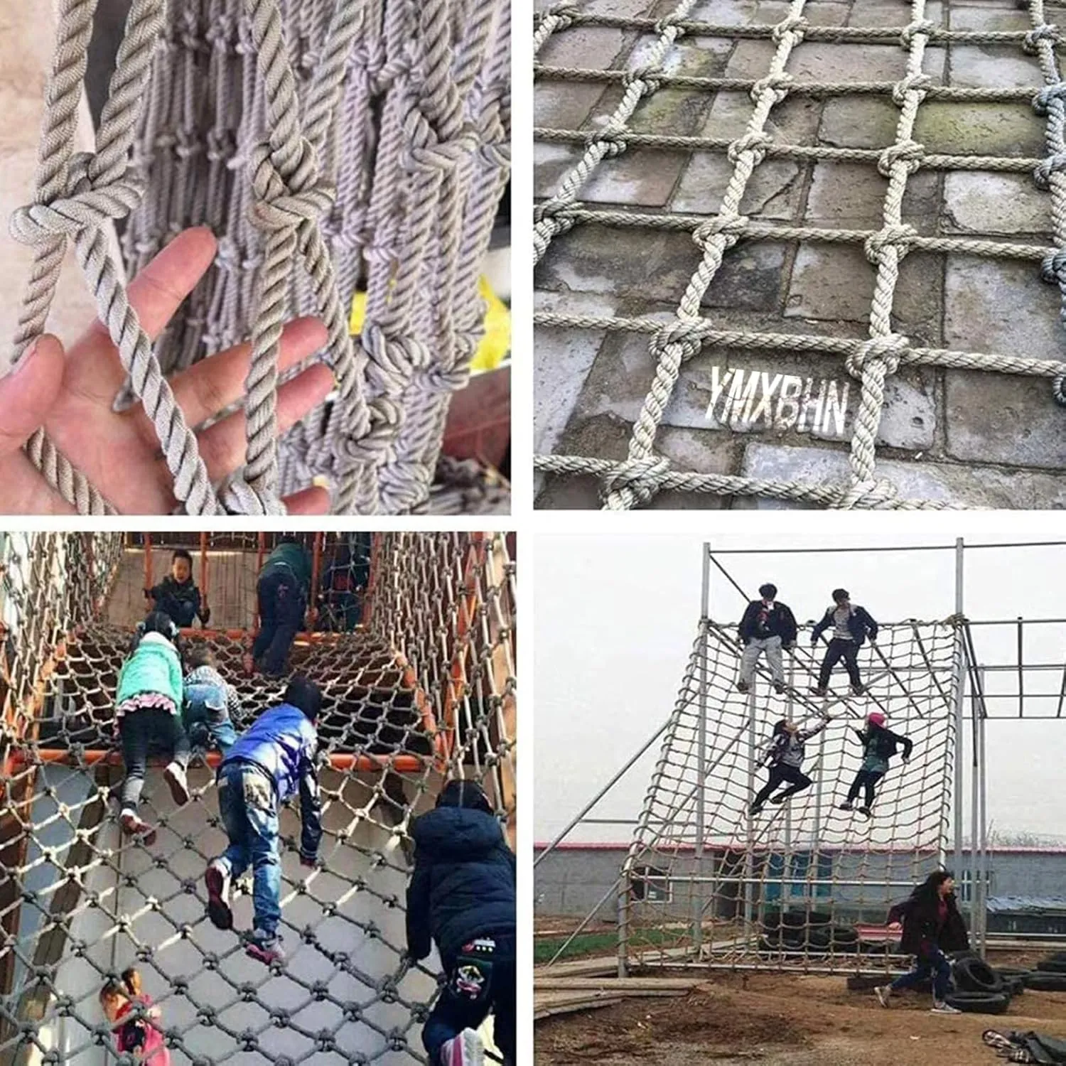 Outdoor Climbing Cargo Net Climbing Heavy-Duty Climbing Net Net Safety Net Rope Ladder Polyester Fiber, Rope Fence Stairs Balcony Railings Garden Playground Cargo Net(Size:2Mx6M(6.6FTx19.7FT))