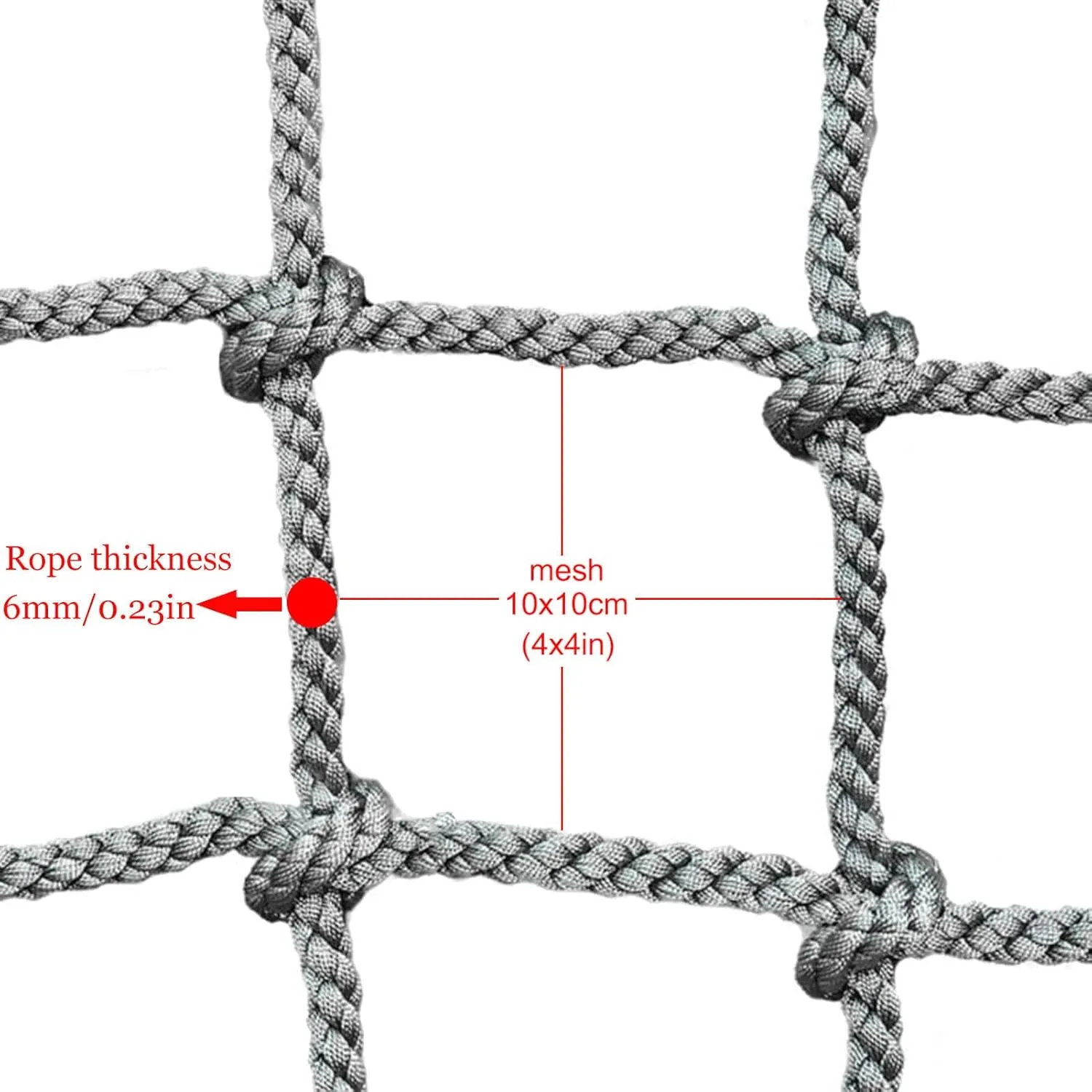 Outdoor Climbing Cargo Net Climbing Heavy-Duty Climbing Net Net Safety Net Rope Ladder Polyester Fiber, Rope Fence Stairs Balcony Railings Garden Playground Cargo Net(Size:2Mx6M(6.6FTx19.7FT))
