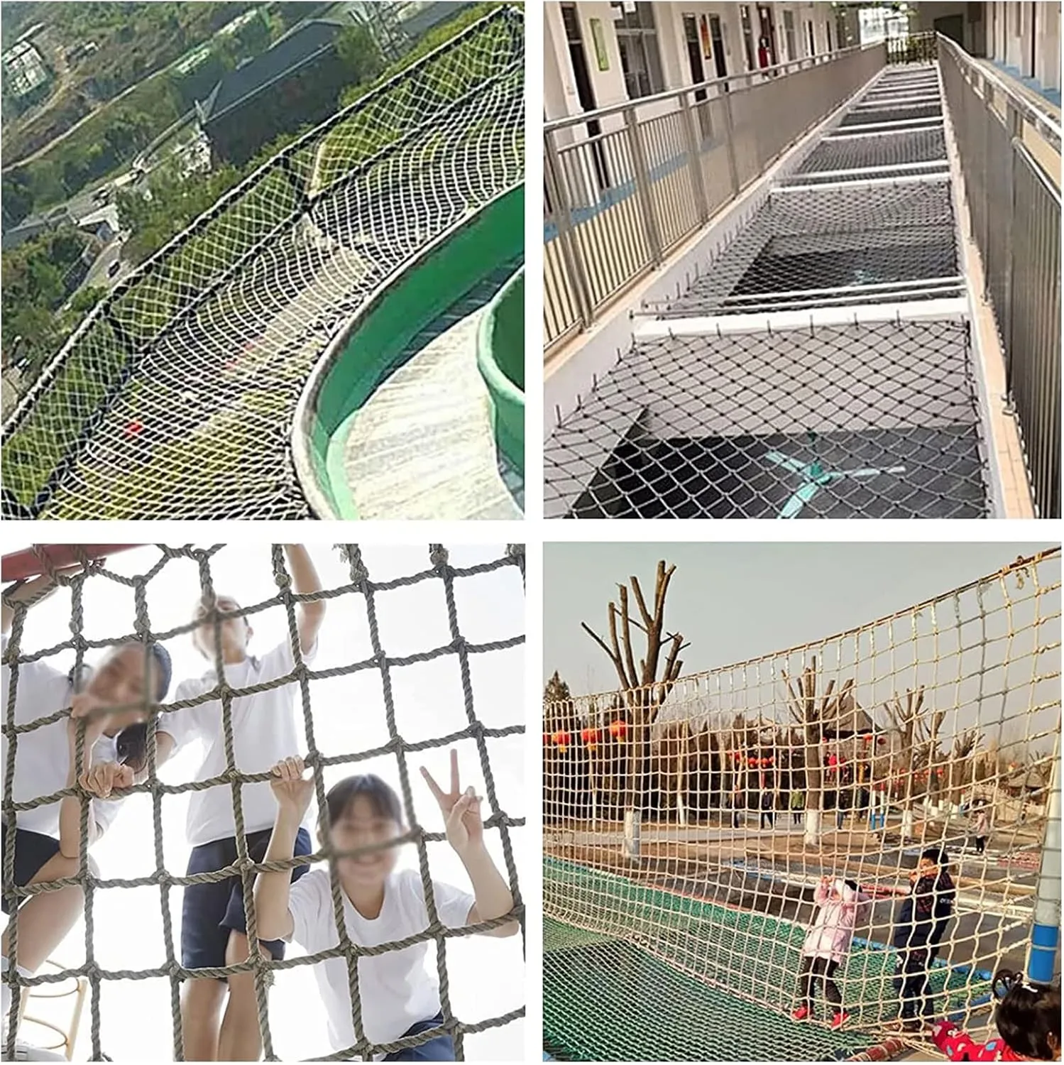 Outdoor Climbing Net Cargo Net for Kids and Adult Playground Safety Net Heavy Duty Rope Ladder Tree House Balcony Banister Stair Protection Fence Decor Mesh Nets,6.6x13.1ft