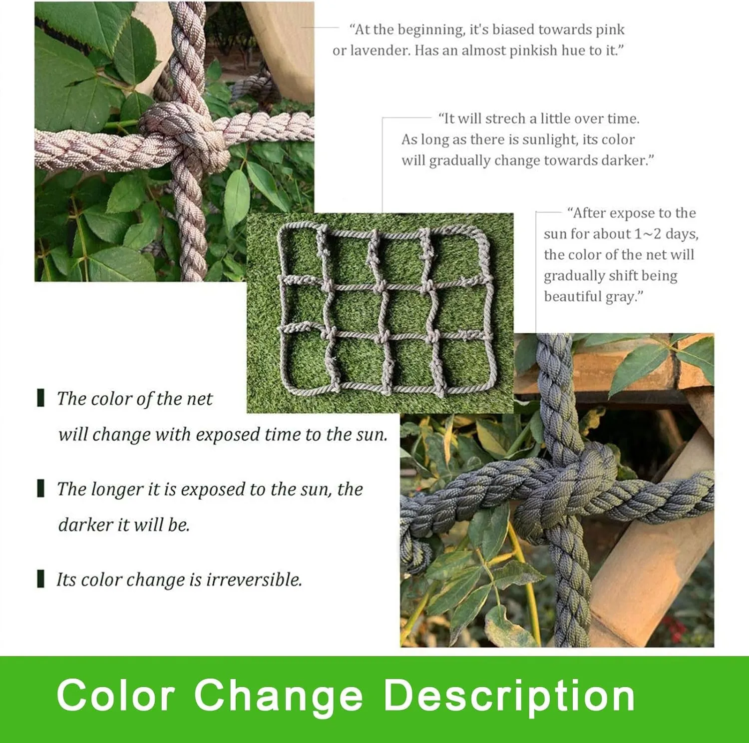 Outdoor Climbing Net, Climbing Cargo Net for Kids-Adults, Heavy-Duty Large Military Playground Equipment, Rope Ladder, Swing, Tree House, Climbing Frame.,1m*1m