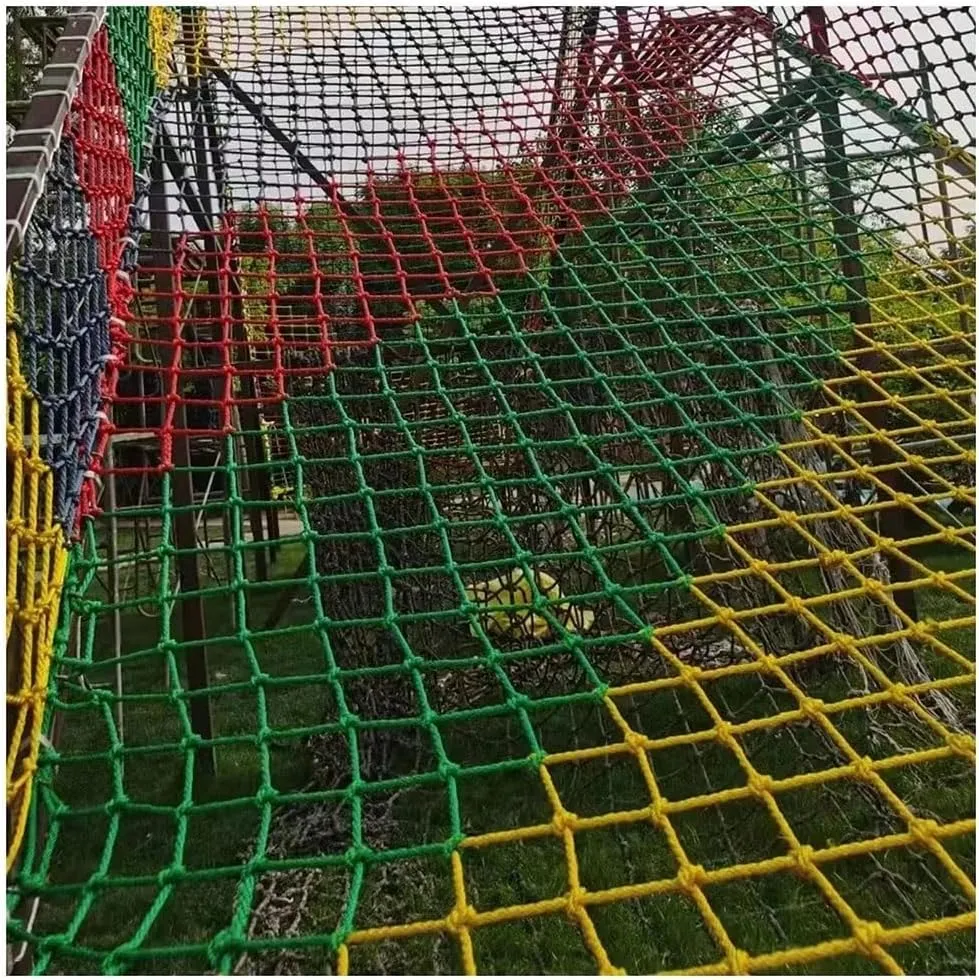 Outdoor Climbing Net for Kids and Adult,Climbing Net for Swing Set, Heavy Duty Rope Outdoor Cargo Webbing Net,Military Climbing Cargo Net(8mm-8cm,2X4m/6.6X13.12ft)