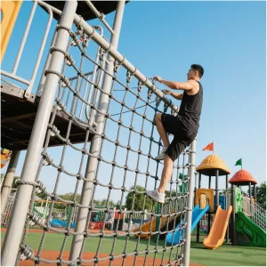 Outdoor Climbing Net, Playground Climbing Net, Rope Ladder Climbing Cargo Net for Backyard Playground, for Adult Obstacle Course Training,2 * 6m(6.6 * 20ft)