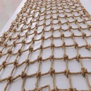 Outdoor Climbing Netting, Hemp Rope Ladder Netting for Backyard Training Equipment, Hemp Rope Netting Decoration (Size : 2 * 3m(6.6 * 9.9ft))