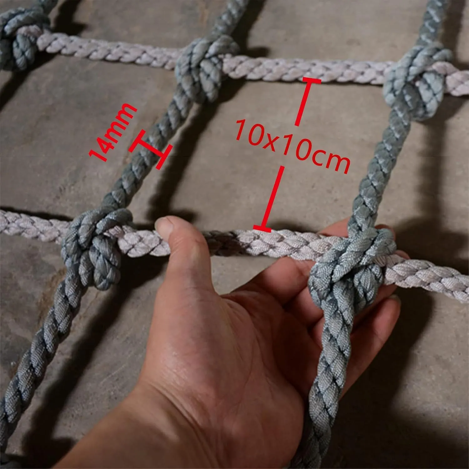 Outdoor Indoor Climbing Net, Safety Nets Hemp Rope Net Cargo Rope, Playground Climbing Net, Cargo Trailer Netting Indoor Decoration(Size:3 * 4m(10 * 13ft))