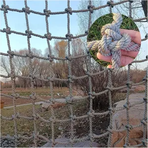 Outdoor Indoor Climbing Net, Safety Nets Hemp Rope Net Cargo Rope, Playground Climbing Net, Cargo Trailer Netting Indoor Decoration(Size:3 * 4m(10 * 13ft))