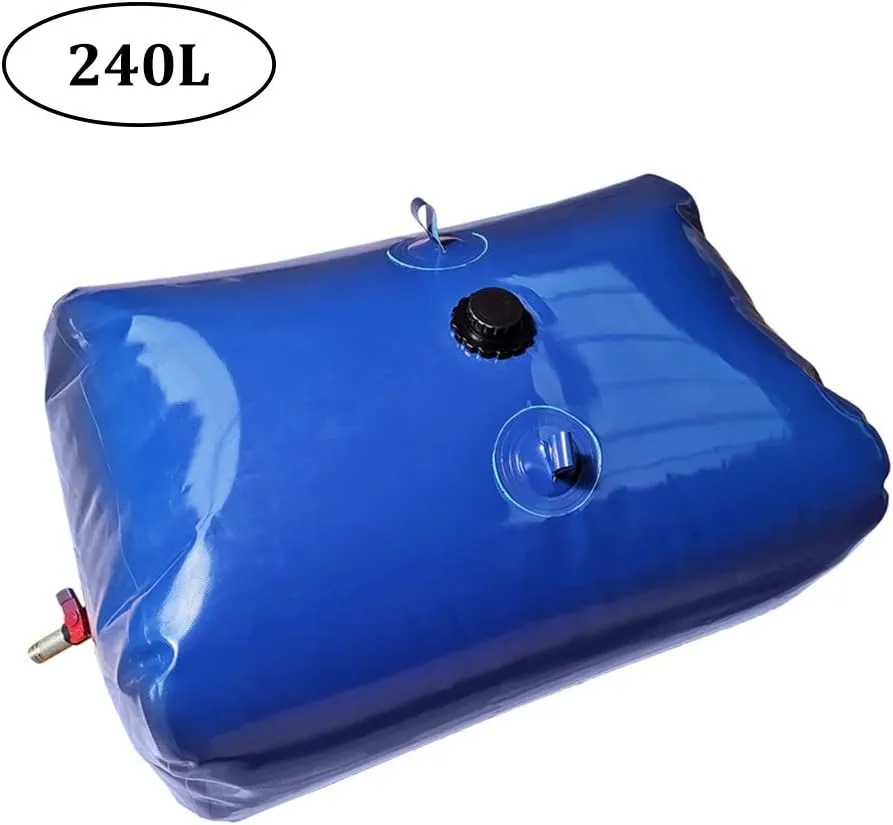 Outdoor Large-Capacity Water Storage Container, car Portable Bucket Collapsible Soft Water Storage Bag Drought-Resistant Emergency Water Storage Tank with Faucet, Used fo, 240L