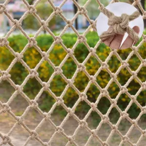 Outdoor Mesh Rope Climbing Netting Heavy Duty Hemp - Rugged Balcony Stairs Child Protection Manila Jute Woven Wall-Mounted Photography Decorative Multi-Size Optional Safety Net for Kids
