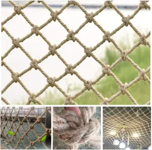 Outdoor Mesh Rope Climbing Netting Heavy Duty Jute Hemp Decoration - Stairs Balcony Hemp Protection Fence Non-Slip Wear-Resistant Multi-Size Optional Safety Net for Kids (Size : 2×4m)