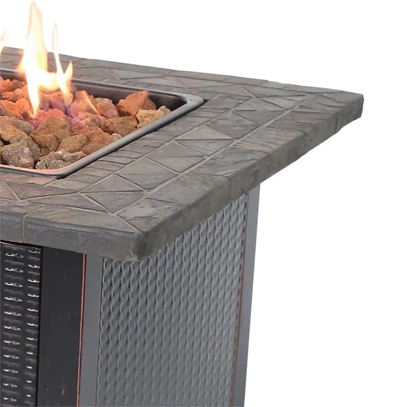 Outdoor Propane Gas Slate Firepit Table GAD1429SP