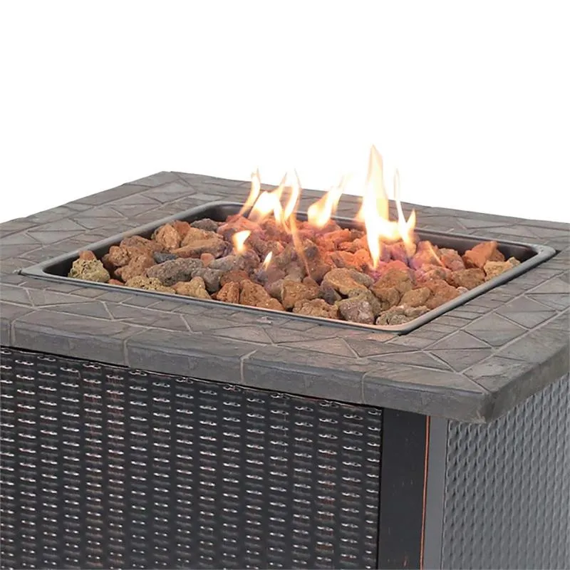 Outdoor Propane Gas Slate Firepit Table GAD1429SP