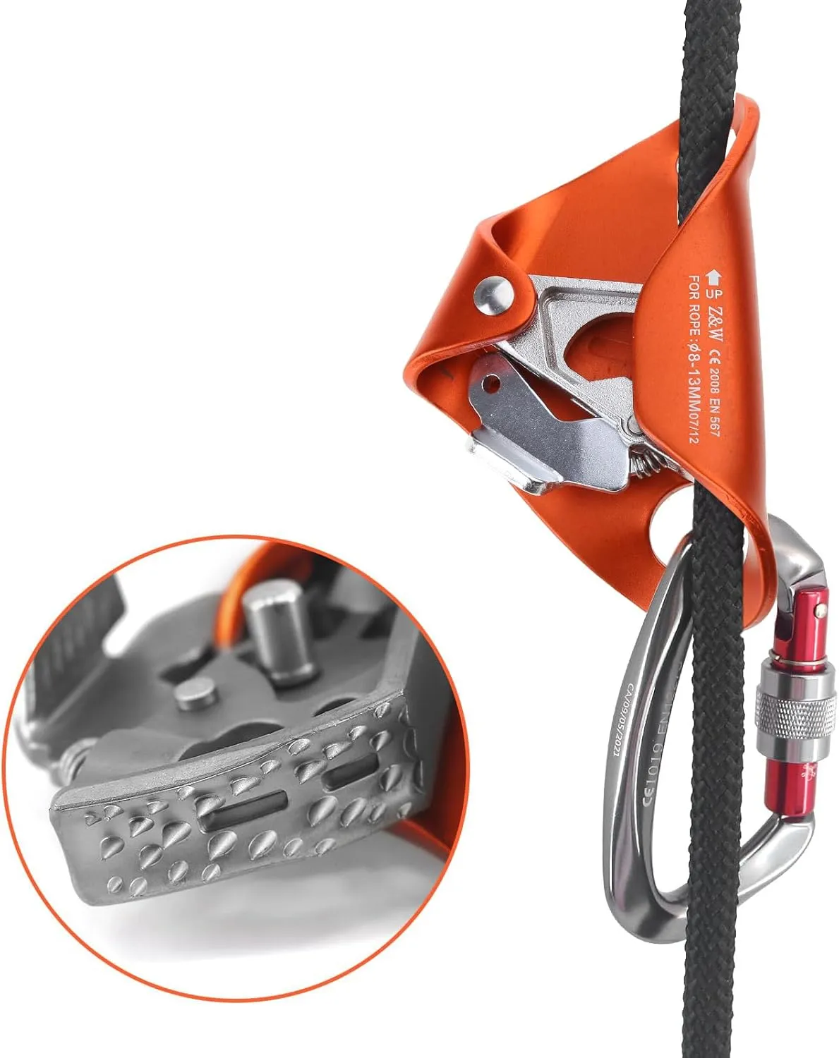 Outdoor Rock Climbing Chest Ascender Rope Clamp Abdominal Risers for Tree Arborist Rescued Caving Mountaineering