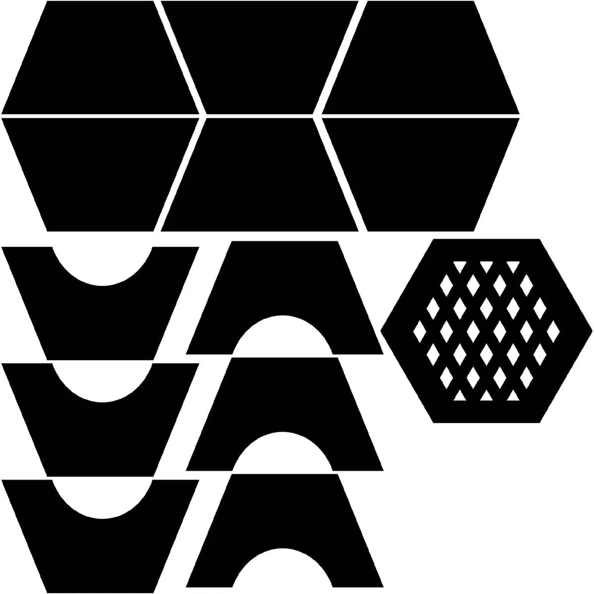 Outdoor Space Hexagon Fire Pit DXF for CNC | Plain Design