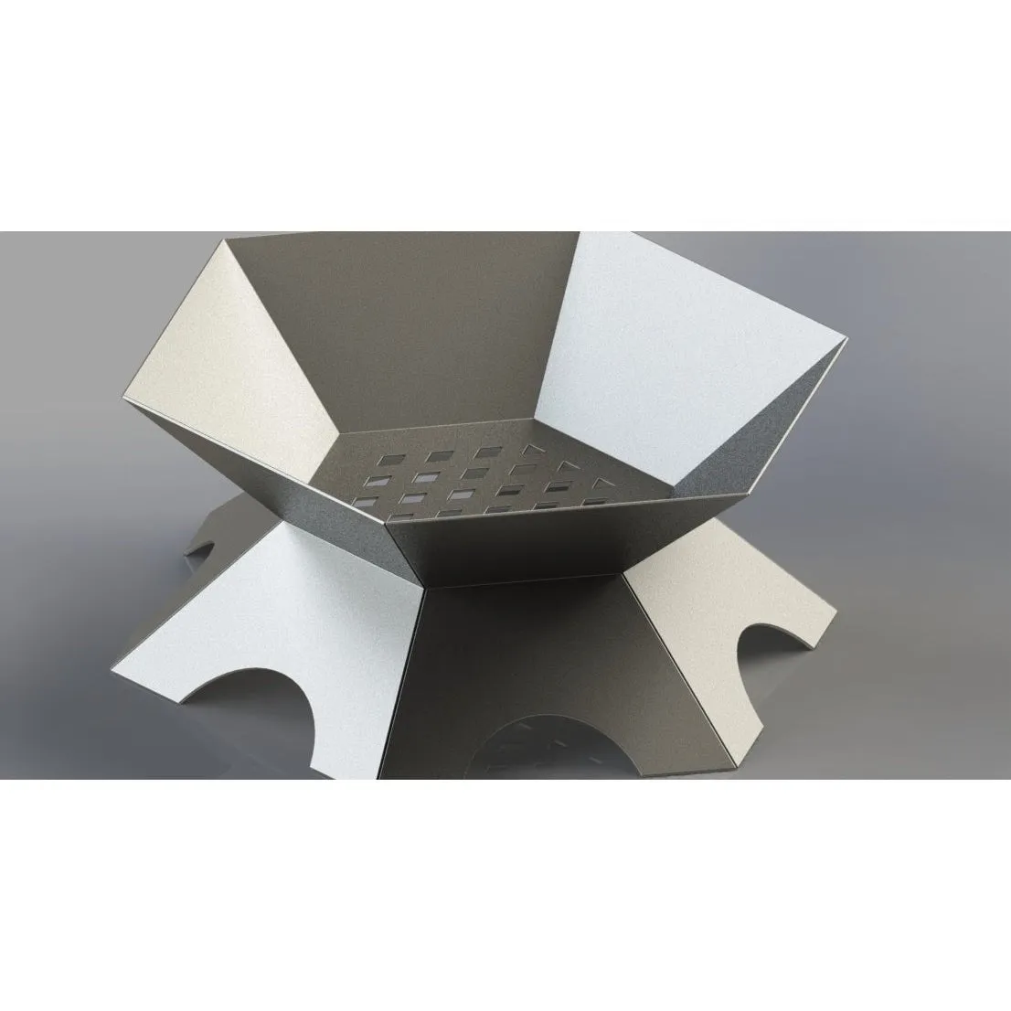 Outdoor Space Hexagon Fire Pit DXF for CNC | Plain Design