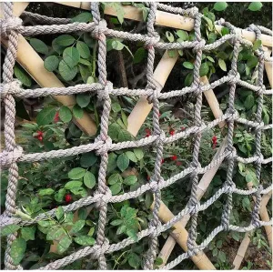 Outdoor Swingset Climbing Protection Net,Heavy Duty Climbing Net Rope Ladder,Cargo Climbing Frame Net,for Training,Playing,Support(Size:12 mm,Color:6.6X19.69ft)