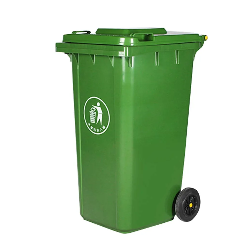 Outdoor Waste Bins Trash Can with Lid Garbage Bin with Wheeled Large 100/120/240 Litre Patio Garden Perfect for Home Kitchen OfficeCommercial Garbage can (Green 120l)