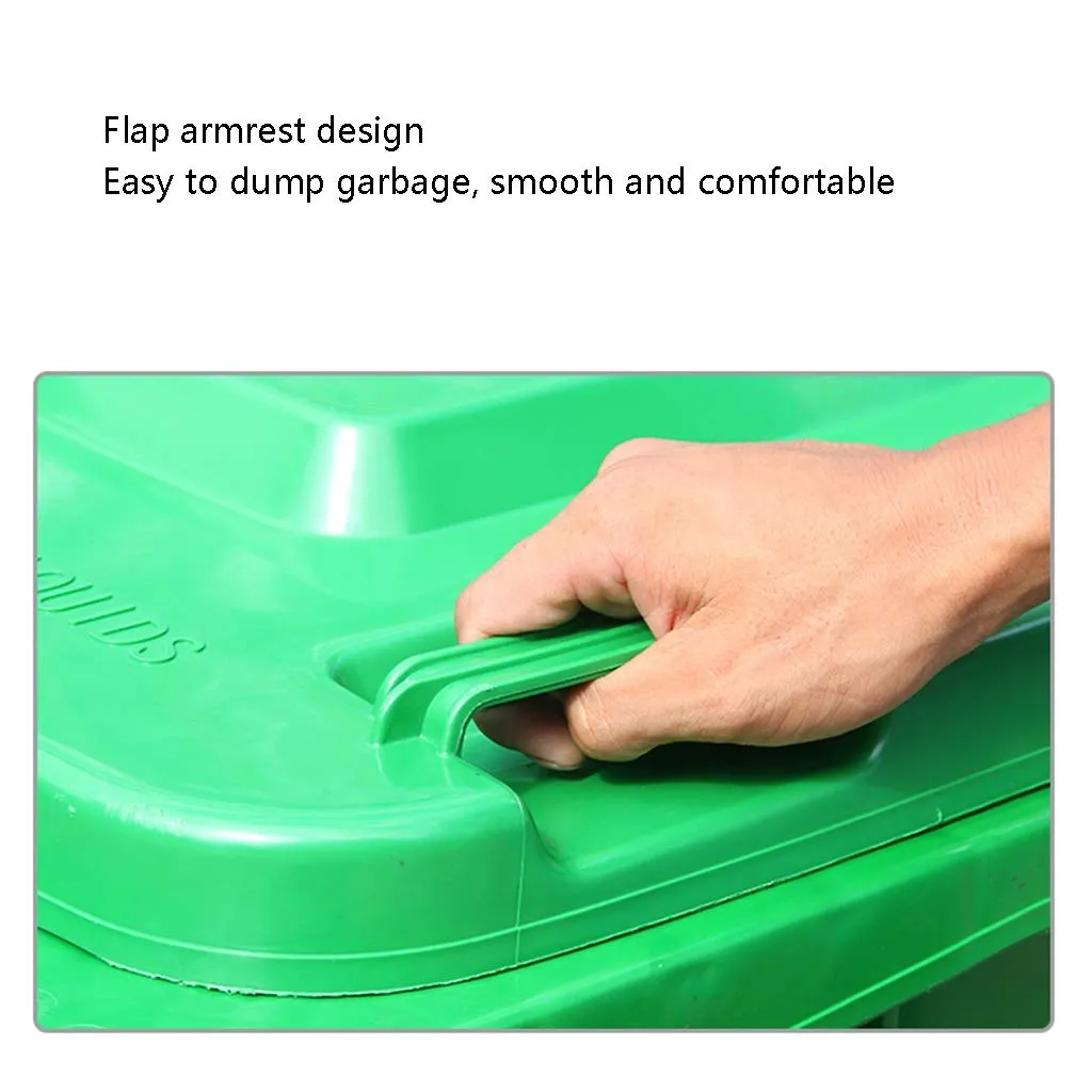 Outdoor Waste Bins Trash Can with Lid Garbage Bin with Wheeled Large 100/120/240 Litre Patio Garden Perfect for Home Kitchen OfficeCommercial Garbage can (Green 120l)