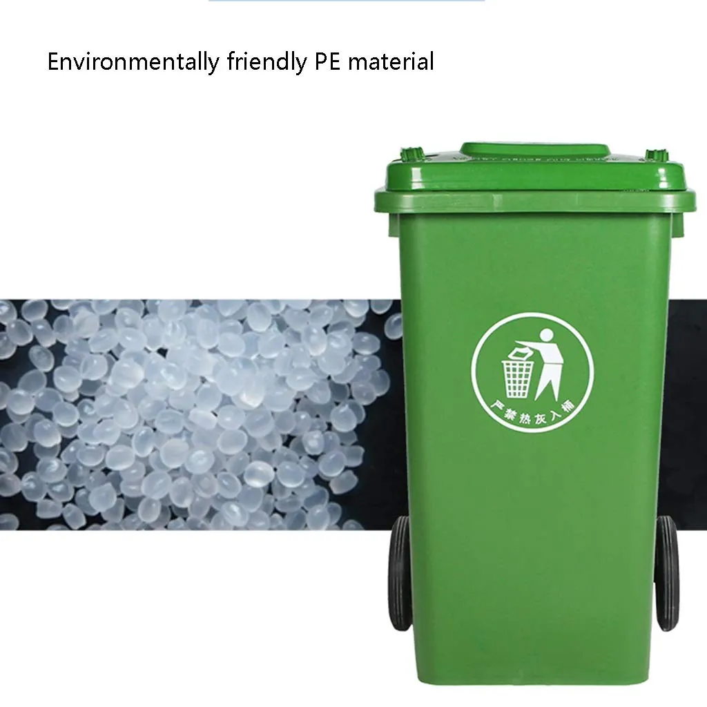 Outdoor Waste Bins Trash Can with Lid Garbage Bin with Wheeled Large 100/120/240 Litre Patio Garden Perfect for Home Kitchen OfficeCommercial Garbage can (Green 120l)
