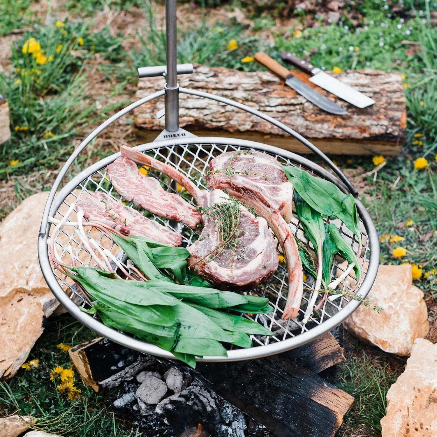 Outpost Grill 24 - Standalone Campfire Grate - Breeo X Series Accessory - Stainless Steel, Durable, USA Made - Campfire Grill Grate - Camping Cooking Rack - Grilling Gift for Dad - Gifts for Dad