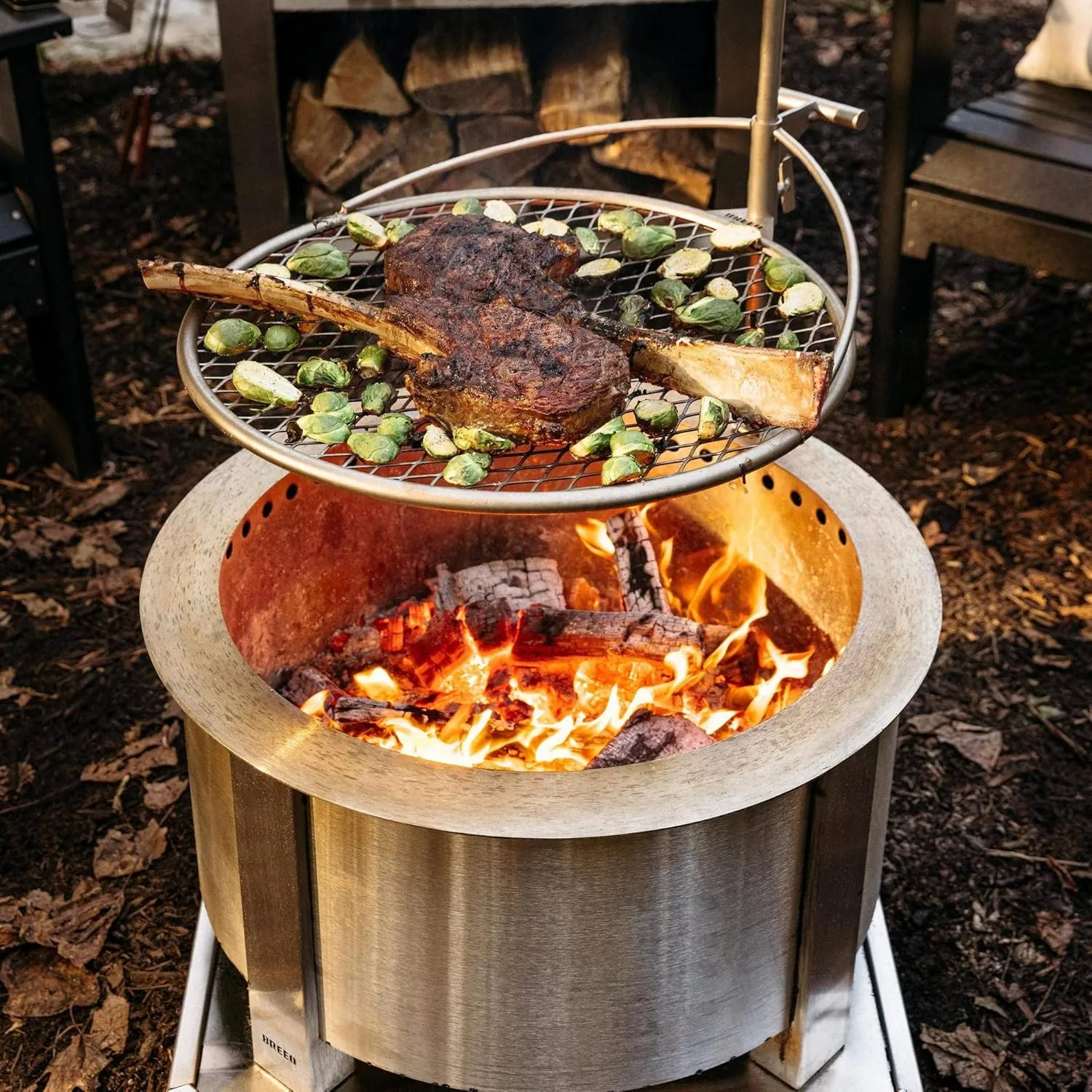 Outpost Grill 24 - Standalone Campfire Grate - Breeo X Series Accessory - Stainless Steel, Durable, USA Made - Campfire Grill Grate - Camping Cooking Rack - Grilling Gift for Dad - Gifts for Dad