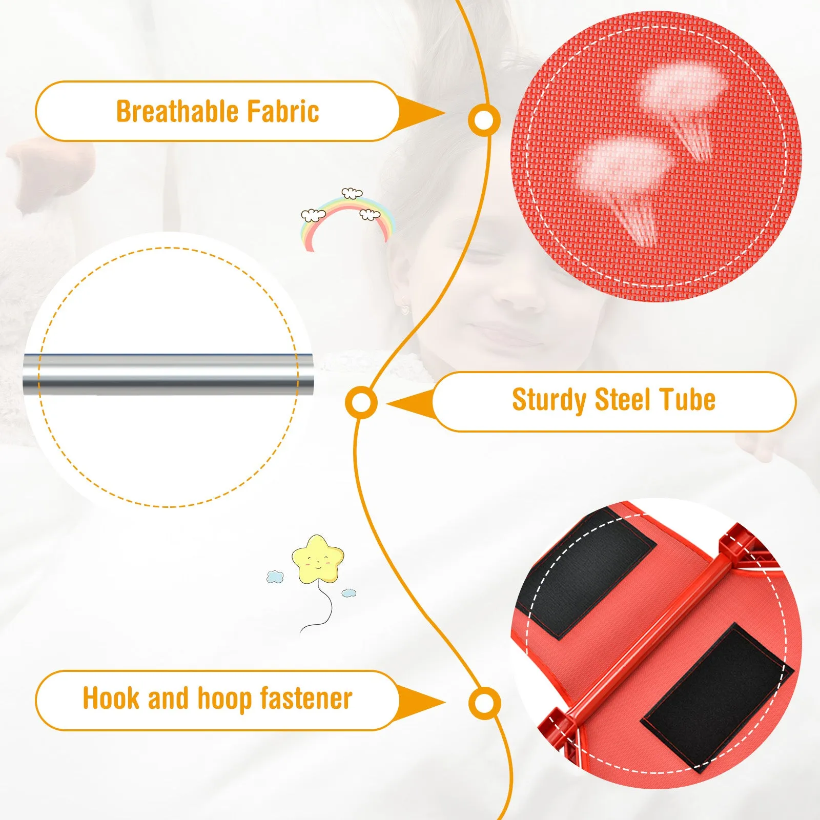 Pack of 4 Colorful Kids Stackable Naptime Cot