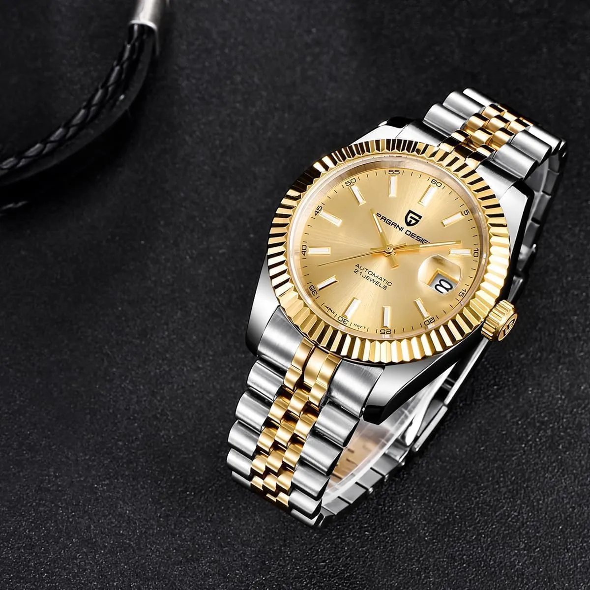 Pagani Design PD1645 Men's Watch 42MM Men's Automatic Watch Japan NH35 A Automatic Movement 100M Water Resistant, Stainless Steel, Sapphire Mirror, Sport Business Watch.