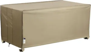 Patio Deck Box Cover, 63x30 Inch Fire Pit Covers with Straps and Handles, Waterproof Heavy Duty Outdoor Furniture Winter Cover for Keter, Suncast, Lifetime Container