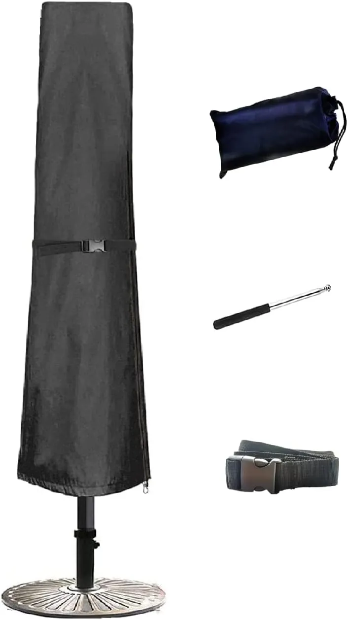 Patio Umbrella Cover, Fit 6-9Ft Outdoor Umbrella Cover, 420D Protective Waterproof And UV-Resistant, Market Umbrella Covers, With Rod And Package bag. Black-S.