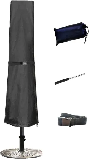 Patio Umbrella Cover, Fit 6-9Ft Outdoor Umbrella Cover, 420D Protective Waterproof And UV-Resistant, Market Umbrella Covers, With Rod And Package bag. Black-S.