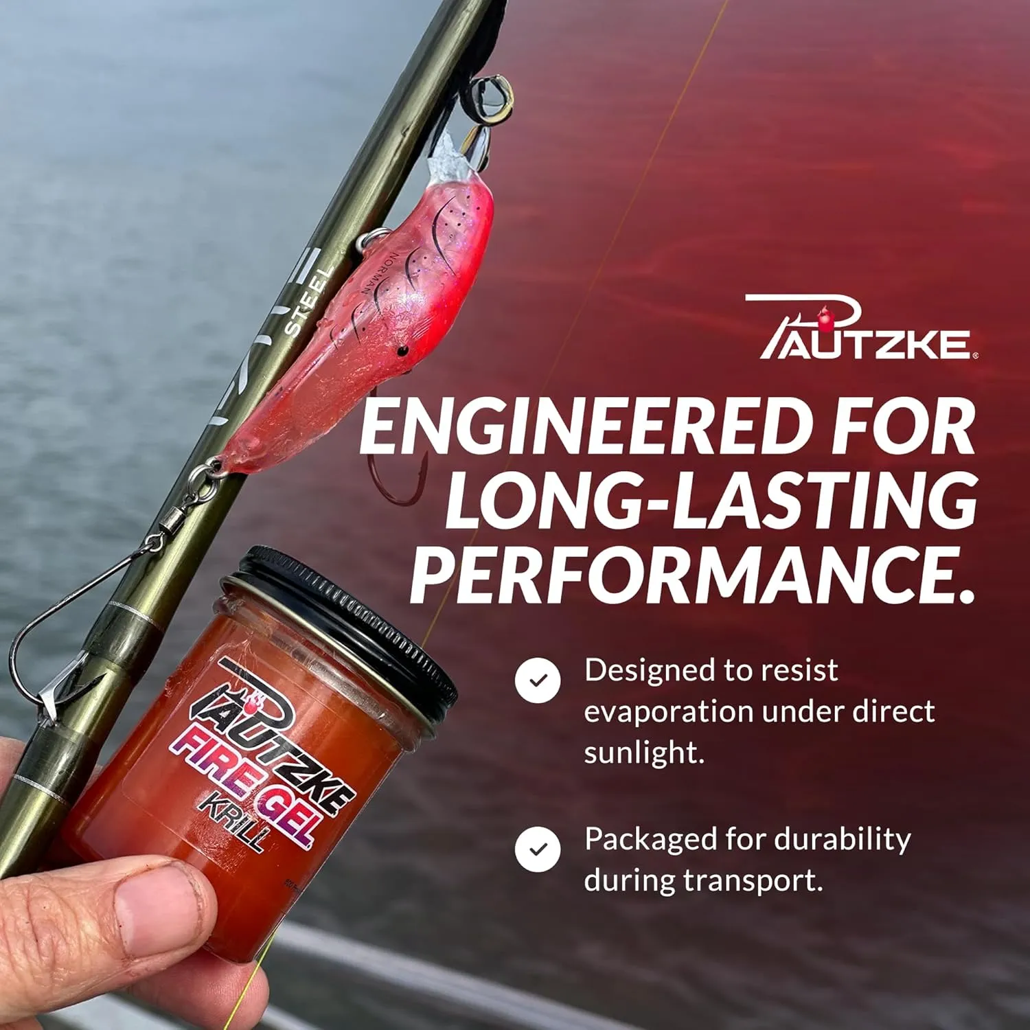 Pautzke Fire Gel Bait Scent Trout Fishing Attractant, Long-Lasting Fish Scent Gel, Freshwater Saltwater Compatible, Strong Scent Trail for Bass Crappie Catfish, Easy Apply Lure Enhancer, 1.75 Ounce