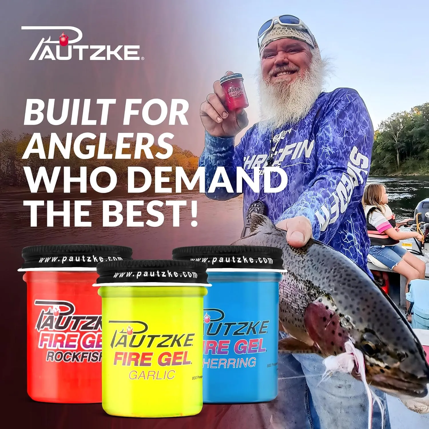 Pautzke Fire Gel Bait Scent Trout Fishing Attractant, Long-Lasting Fish Scent Gel, Freshwater Saltwater Compatible, Strong Scent Trail for Bass Crappie Catfish, Easy Apply Lure Enhancer, 1.75 Ounce