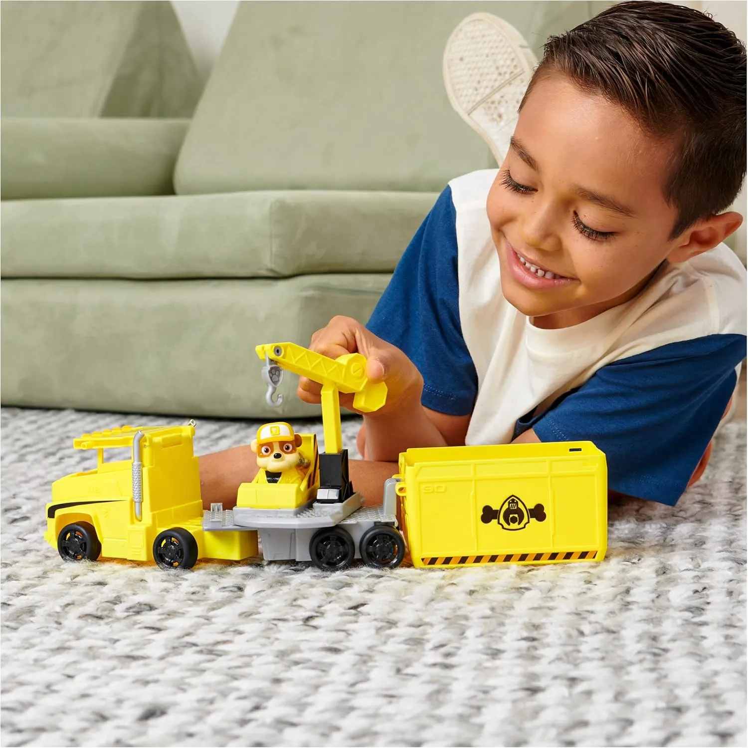 Paw Patrol, Big Truck Pup’s Rubble Transforming Toy Trucks with Collectible Action Figure, Kids Toys for Ages 3 and up