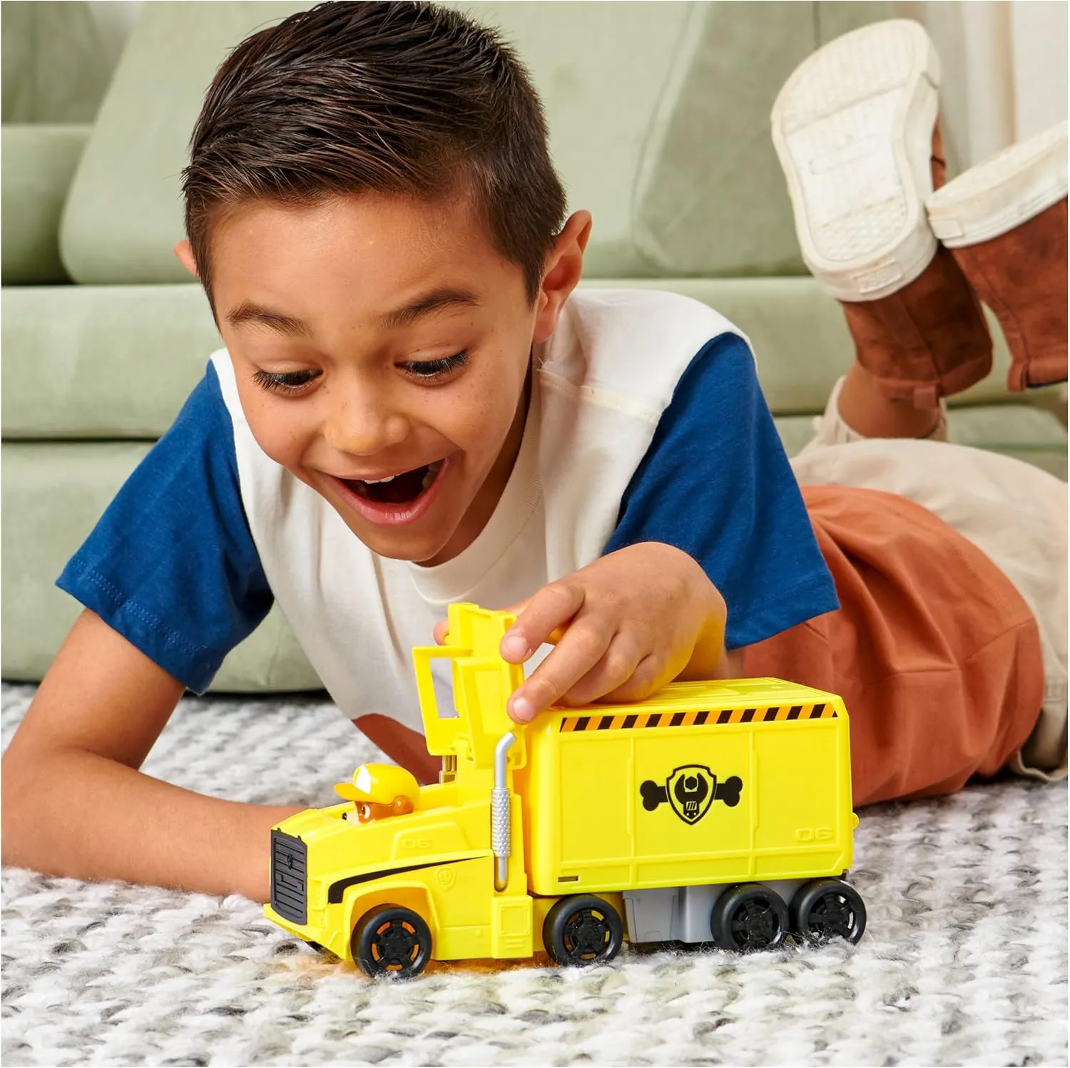 Paw Patrol, Big Truck Pup’s Rubble Transforming Toy Trucks with Collectible Action Figure, Kids Toys for Ages 3 and up