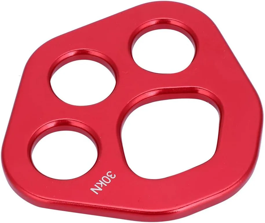 Paw Rigging Plate 4 Holes Climbing Descender Plate Rock Climbing Multi Anchor Point Gear Weight Bearing Uniform Force Climbing Gear for Outdoor
