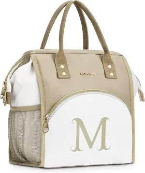 Personalized Lunch Bag for Women, Reusable Insulated Lunch Box Gift for Friend Large Wide-Open Water Resistant Adult Cooler Tote Bag for Work, Travel, Picnic - Printed M