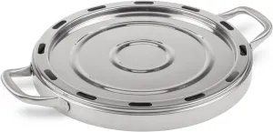 Petromax Camping Oven Baking Tray for Crispy Pizza Outdoors, at Your Campsite or Backyard, Stainless Steel, 12.2 in Dia