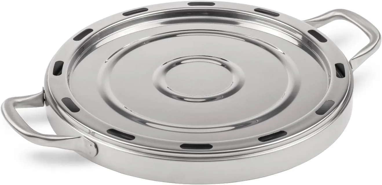 Petromax Camping Oven Baking Tray for Crispy Pizza Outdoors, at Your Campsite or Backyard, Stainless Steel, 12.2 in Dia